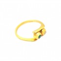 ANELLO DA DONNA IN ORO GIALLO 18 KT E E SMERALDO