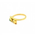 ANELLO DA DONNA IN ORO GIALLO 18 KT E E SMERALDO