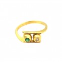 ANELLO DA DONNA IN ORO GIALLO 18 KT E E SMERALDO