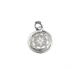 CIONDOLO ROSA DEI VENTI IN ORO BIANCO 18 KT CON COLLANA LACCIO IN OMAGGIO