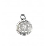 CIONDOLO ROSA DEI VENTI IN ORO BIANCO 18 KT CON COLLANA LACCIO IN OMAGGIO
