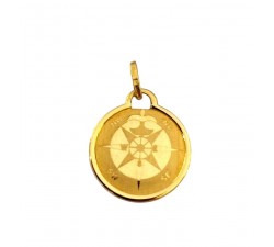 CIONDOLO ROSA DEI VENTI IN ORO GIALLO 18 KT + COLLANA LACCIO IN OMAGGIO