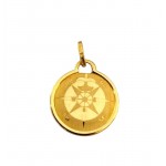 CIONDOLO ROSA DEI VENTI IN ORO GIALLO 18 KT + COLLANA LACCIO IN OMAGGIO