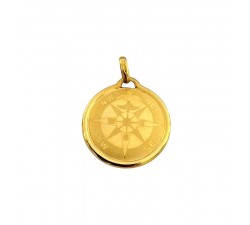 CIONDOLO ROSA DEI VENTI IN ORO GIALLO 18 KT + COLLANA IN OMAGGIO