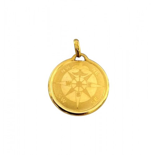 CIONDOLO ROSA DEI VENTI IN ORO GIALLO 18 KT + COLLANA LACCIO IN OMAGGIO