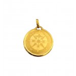 CIONDOLO ROSA DEI VENTI IN ORO GIALLO 18 KT + COLLANA IN OMAGGIO