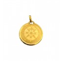 CIONDOLO ROSA DEI VENTI IN ORO GIALLO 18 KT + COLLANA LACCIO IN OMAGGIO
