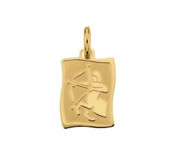 CIONDOLO MEDAGLIETTA SAGITTARIO SEGNO ZODIACALE IN ORO GIALLO 18 KT + COLLANA IN OMAGGIO