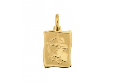 CIONDOLO MEDAGLIETTA SAGITTARIO SEGNO ZODIACALE IN ORO GIALLO 18 KT + COLLANA IN OMAGGIO