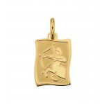CIONDOLO MEDAGLIETTA SAGITTARIO SEGNO ZODIACALE IN ORO GIALLO 18 KT + COLLANA IN OMAGGIO