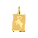 CIONDOLO MEDAGLIETTA ARIETE SEGNO ZODIACALE IN ORO GIALLO 18 KT + COLLANA IN OMAGGIO