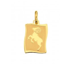 CIONDOLO MEDAGLIETTA ARIETE SEGNO ZODIACALE IN ORO GIALLO 18 KT + COLLANA IN OMAGGIO