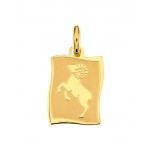 CIONDOLO MEDAGLIETTA ARIETE SEGNO ZODIACALE IN ORO GIALLO 18 KT + COLLANA IN OMAGGIO