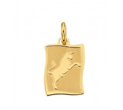 CIONDOLO MEDAGLIETTA TORO SEGNO ZODIACALE IN ORO GIALLO 18 KT + COLLANA IN OMAGGIO