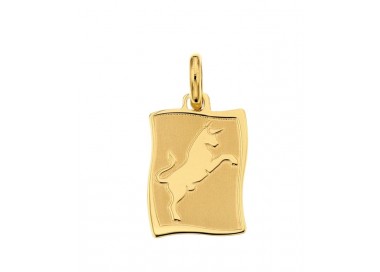CIONDOLO SEGNO ZODIACALE LEONE IN ORO GIALLO 18 KT + COLLANA LACCIO IN OMAGGIO
