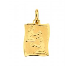 CIONDOLO MEDAGLIETTA GEMELLI SEGNO ZODIACALE IN ORO GIALLO 18 KT + COLLANA IN OMAGGIO