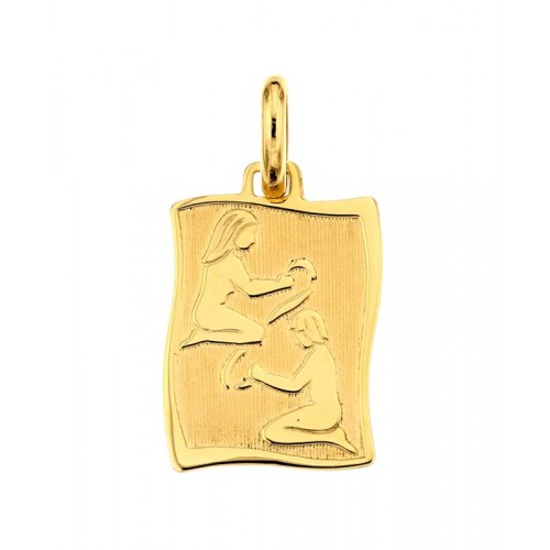 CIONDOLO SEGNO ZODIACALE LEONE IN ORO GIALLO 18 KT + COLLANA LACCIO IN OMAGGIO