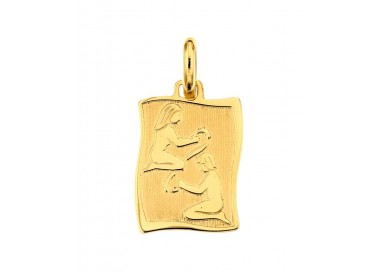 CIONDOLO SEGNO ZODIACALE LEONE IN ORO GIALLO 18 KT + COLLANA LACCIO IN OMAGGIO