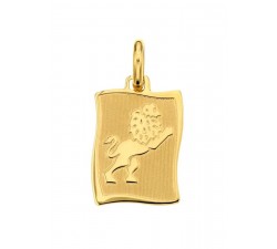 CIONDOLO MEDAGLIETTA LEONE SEGNO ZODIACALE IN ORO GIALLO 18 KT + COLLANA IN OMAGGIO