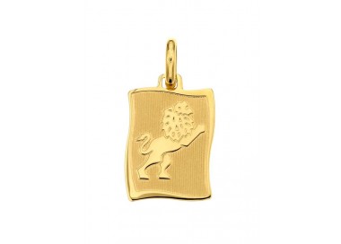 CIONDOLO MEDAGLIETTA LEONE SEGNO ZODIACALE IN ORO GIALLO 18 KT + COLLANA IN OMAGGIO