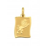 CIONDOLO SEGNO ZODIACALE LEONE IN ORO GIALLO 18 KT + COLLANA LACCIO IN OMAGGIO