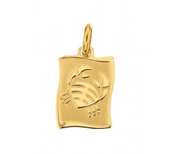 CIONDOLO MEDAGLIETTA CANCRO SEGNO ZODIACALE IN ORO GIALLO 18 KT + COLLANA IN OMAGGIO