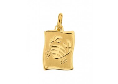 CIONDOLO SEGNO ZODIACALE LEONE IN ORO GIALLO 18 KT + COLLANA LACCIO IN OMAGGIO