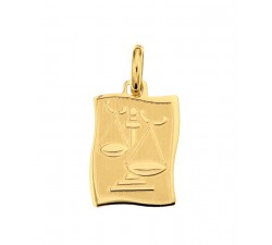 CIONDOLO MEDAGLIETTA BILANCIA SEGNO ZODIACALE IN ORO GIALLO 18 KT + COLLANA IN OMAGGIO