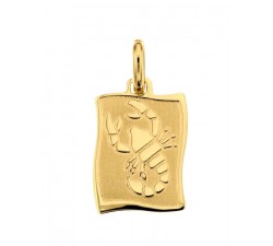 CIONDOLO SEGNO ZODIACALE LEONE IN ORO GIALLO 18 KT + COLLANA LACCIO IN OMAGGIO
