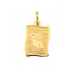 CIONDOLO SEGNO ZODIACALE LEONE IN ORO GIALLO 18 KT + COLLANA LACCIO IN OMAGGIO