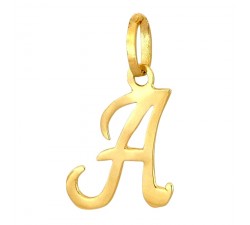 CIONDOLO LETTERA G CORSIVO IN ORO GIALLO 18 KT + COLLANA LACCIO IN OMAGGIO