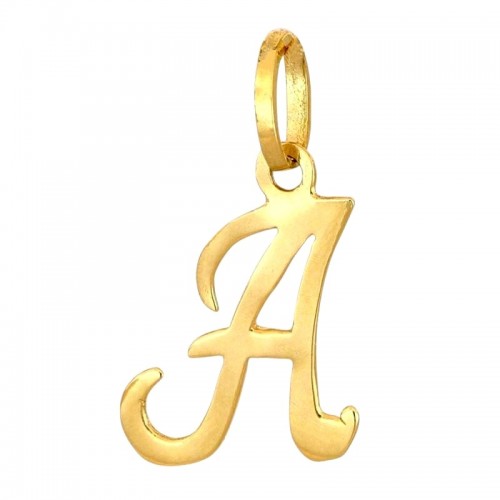 CIONDOLO LETTERA G CORSIVO IN ORO GIALLO 18 KT + COLLANA LACCIO IN OMAGGIO