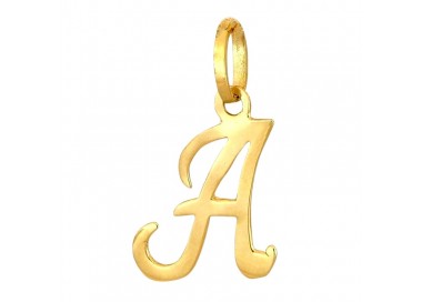 CIONDOLO LETTERA G CORSIVO IN ORO GIALLO 18 KT + COLLANA LACCIO IN OMAGGIO