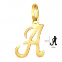 CIONDOLO LETTERA G CORSIVO IN ORO GIALLO 18 KT + COLLANA LACCIO IN OMAGGIO