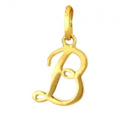 CIONDOLO LETTERA B CORSIVO IN ORO GIALLO 18 KT + COLLANA LACCIO IN OMAGGIO