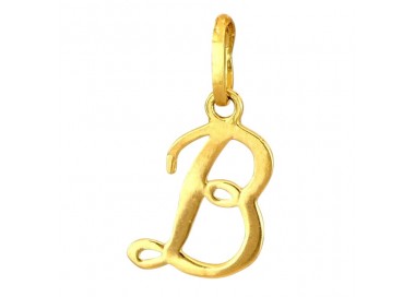 CIONDOLO LETTERA B CORSIVO IN ORO GIALLO 18 KT + COLLANA LACCIO IN OMAGGIO