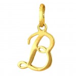 CIONDOLO LETTERA B CORSIVO IN ORO GIALLO 18 KT + COLLANA LACCIO IN OMAGGIO