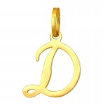 CIONDOLO LETTERA D CORSIVO IN ORO GIALLO 18 KT + COLLANA LACCIO IN OMAGGIO