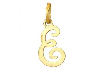 CIONDOLO LETTERA G CORSIVO IN ORO GIALLO 18 KT + COLLANA LACCIO IN OMAGGIO
