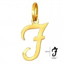 CIONDOLO LETTERA G CORSIVO IN ORO GIALLO 18 KT + COLLANA LACCIO IN OMAGGIO