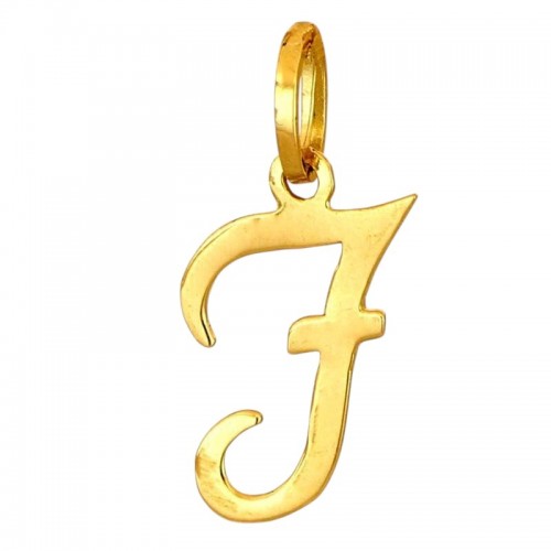 CIONDOLO LETTERA G CORSIVO IN ORO GIALLO 18 KT + COLLANA LACCIO IN OMAGGIO