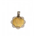 COLLANA SAN PIO IN ORO GIALLO E BIANCO 18 KT + COLLANA LACCIO IN OMAGGIO