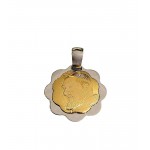 COLLANA SAN PIO IN ORO GIALLO E BIANCO 18 KT + COLLANA LACCIO IN OMAGGIO