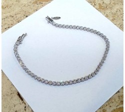 BRACCIALE TENNIS ORO BIANCO 18 KT CON ZIRCONI BIANCHI TAGLIO BRILLANTE