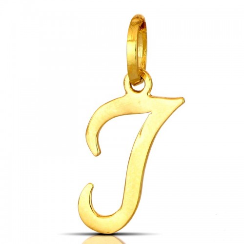 CIONDOLO LETTERA I CORSIVO IN ORO GIALLO 18 KT + COLLANA LACCIO IN OMAGGIO