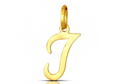 CIONDOLO LETTERA I CORSIVO IN ORO GIALLO 18 KT + COLLANA LACCIO IN OMAGGIO