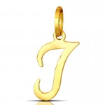 CIONDOLO LETTERA I CORSIVO IN ORO GIALLO 18 KT + COLLANA LACCIO IN OMAGGIO