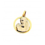 COLLANA SAN PIO IN ORO GIALLO E BIANCO 18 KT + COLLANA LACCIO IN OMAGGIO