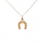 COLLANA CON PORTAFORTUNA FERRO DI CAVALLO IN ORO GIALLO 18 KT