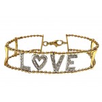 BRACCIALE IN ORO GIALLO BIANCO 18 KT LOVE CON BRILLANTINI